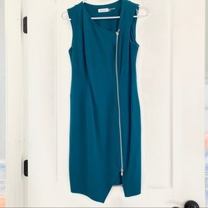 *LAST CALL* Calvin Klein Teal Asymmetric Dress